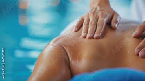 Wallpaper Mural A relaxing shoulder massage being performed in a serene and tranquil spa setting. Perfect for wellness and relaxation themes. Torontodigital.ca