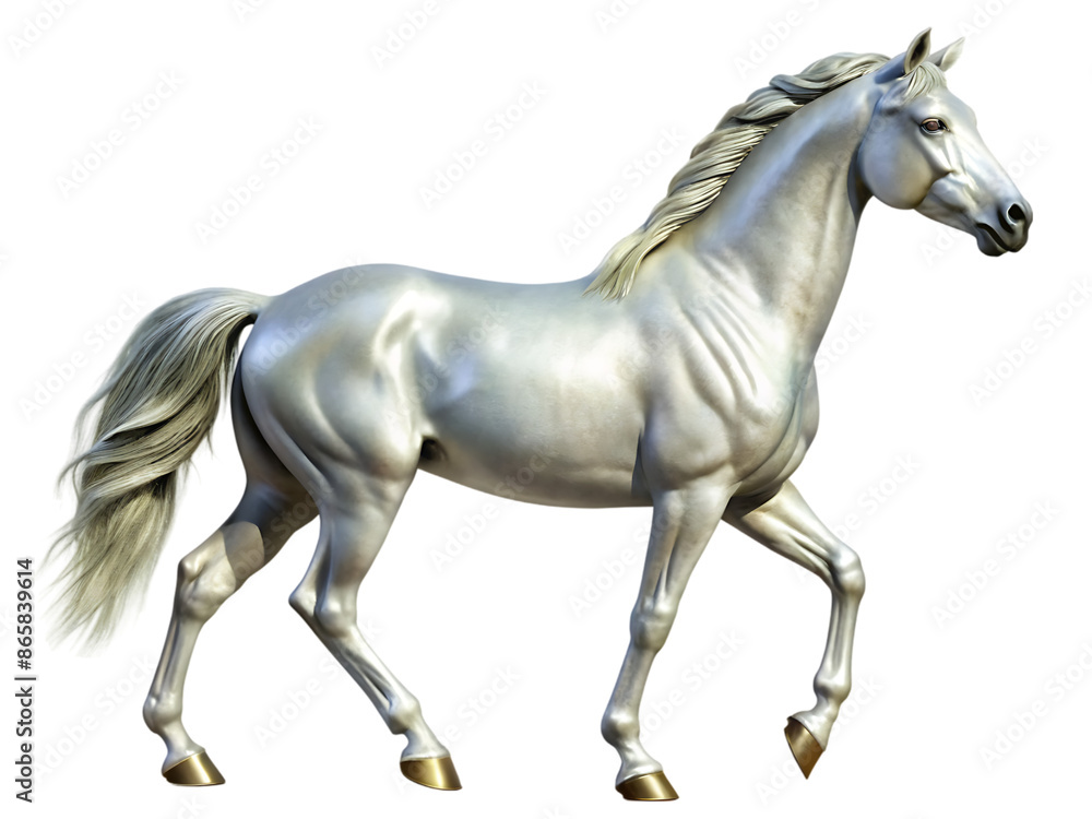 A white horse is galloping A white horse is galloping