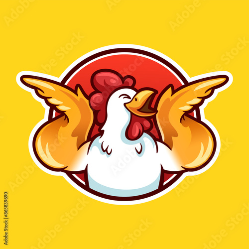 Chicken wings vector design isolated chicken on yellow background