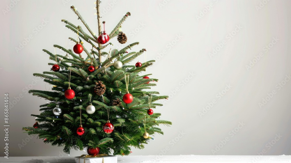 Christmas Tree with Decorations. Copy Space Christmas Tree with Decorations. Copy Space
