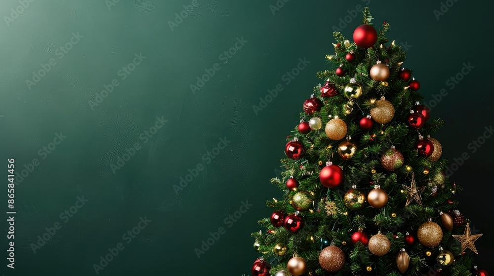 Christmas Tree with Decorations. Copy Space Christmas Tree with Decorations. Copy Space