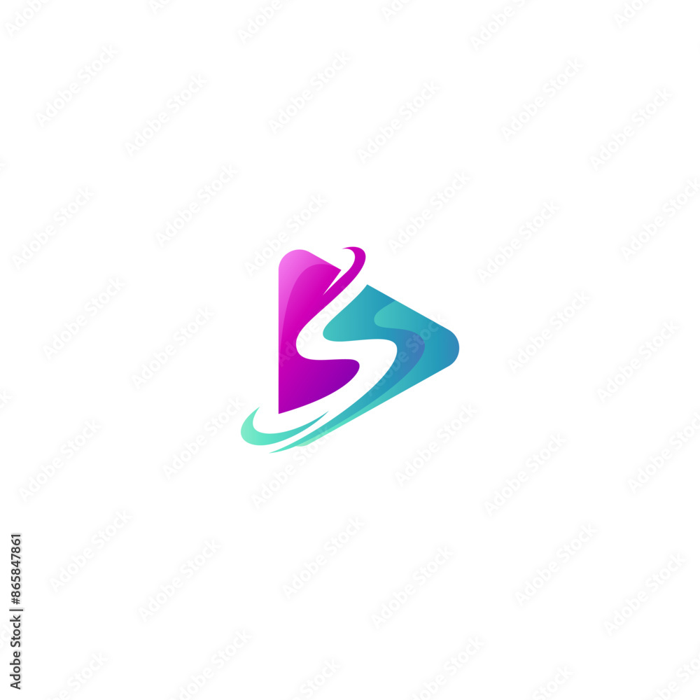 Media play icon logo with letter s combination in modern design style Media play icon logo with letter s combination in modern design style
