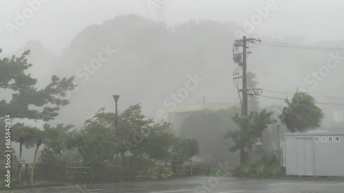 Hurricane Winds Lash Coast Torrential Rain In Eyewall Of Storm - Nanmadol