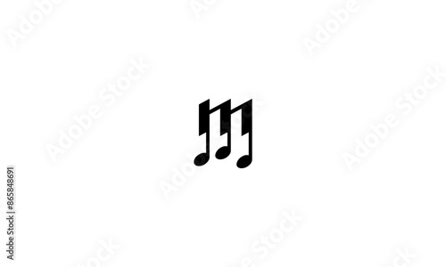 M letter piano note logo