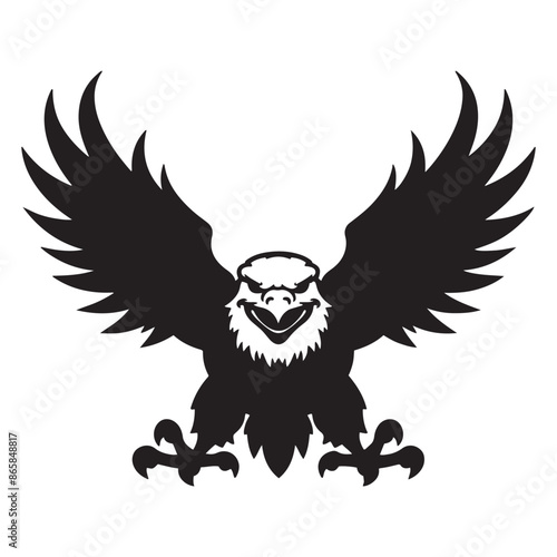 Eagle silhouette art vector illustration logotype 