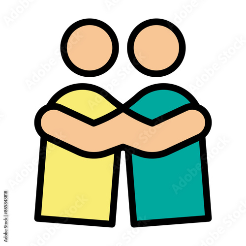 Hug Vector Filled Icon Design