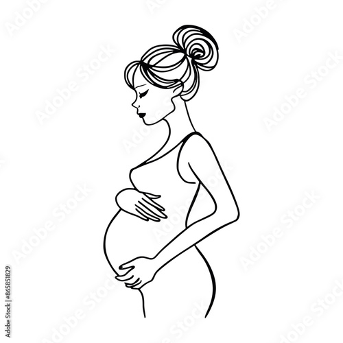 Pregnant woman silhouette. Vector illustration