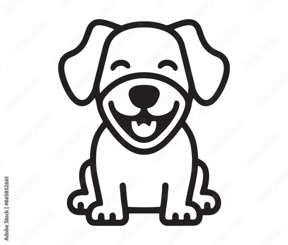 Happy Dog silhouette art vector illustration Happy Dog silhouette art vector illustration