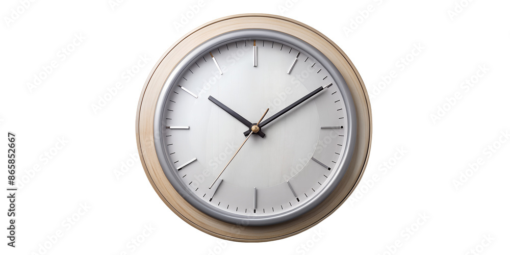 Modern Wall Clock Against a White Backdrop Modern Wall Clock Against a White Backdrop