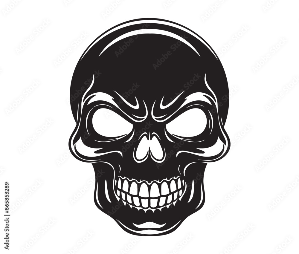 Human skull silhouette art vector illustration Human skull silhouette art vector illustration