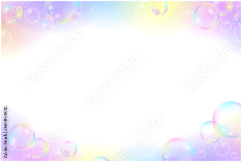 シャボン玉のフレームイラスト素材