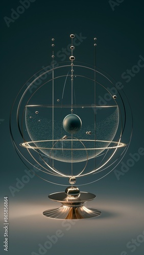 An Armillary Sphere Model Of A Celestial Sphere Pedestal.