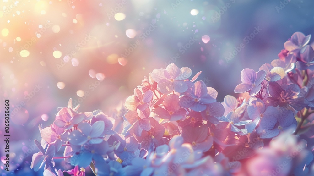 hydrangea flowers close up, spring time on a sunny day, soft focus background hydrangea flowers close up, spring time on a sunny day, soft focus background