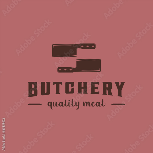 butchery logo vintage vector illustration icon template graphic design