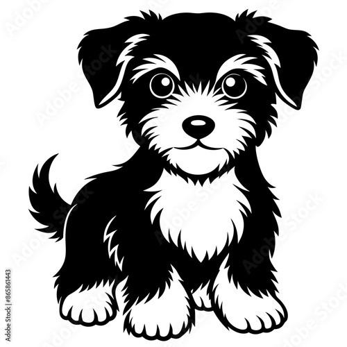 puppy silhouette vector icon illustration