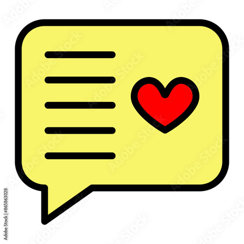 Love Message Vector Filled icon design