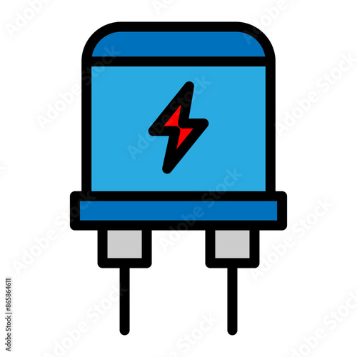 Capacitor Vector Filled Icon Design