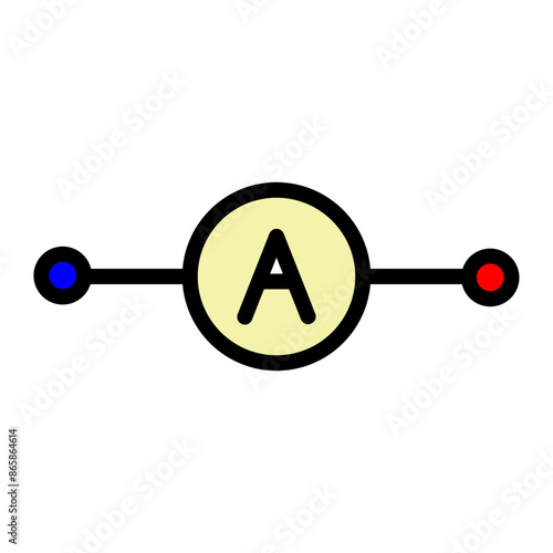 Ammeter Vector Filled Icon Design