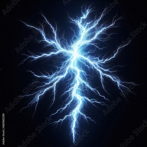 Electric Lightning Bolt on Black Background
