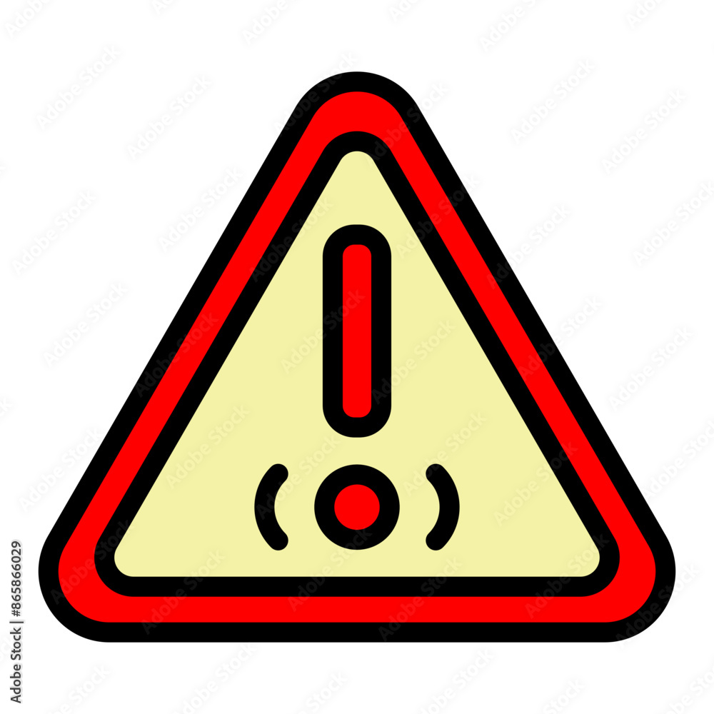 Caution Vector Filled Icon design