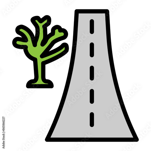 Roadside Vector Filled Icon design