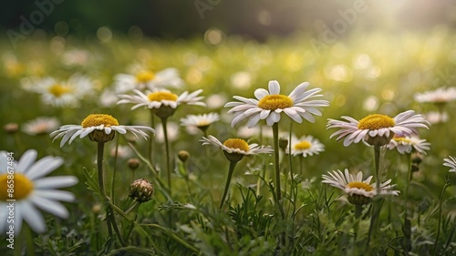 Spring daisy flower bokeh background