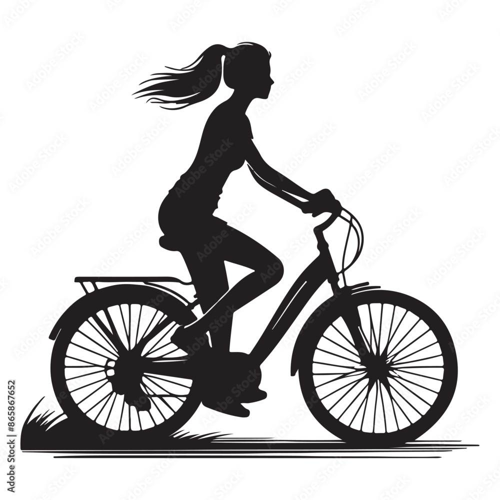 Cycling silhouette vector Cycling silhouette vector