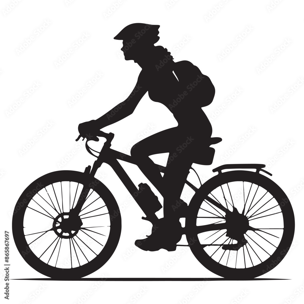Fototapeta premium Cycling silhouette vector