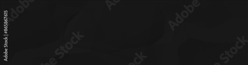Dark black crumpled paper wrinkled background, Black empty leaf of crumpled paper texture background. Vector illustration.