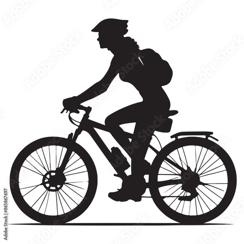 Cycling silhouette vector