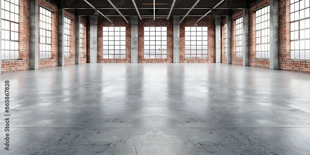 Industrial Loft with Brick Walls, Concrete Floor, and Black Steel Roof ...