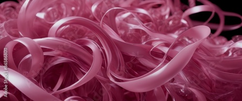 liquid marbled pink paint Delicate ribbons of swirling and twist © Wannaeka