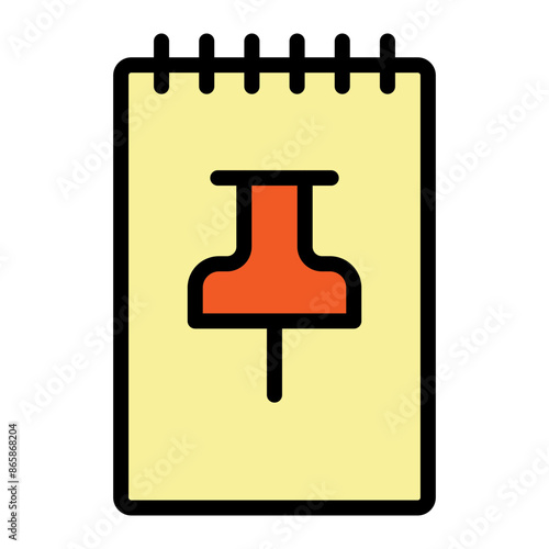 Push Pin Vector Filled Icon design