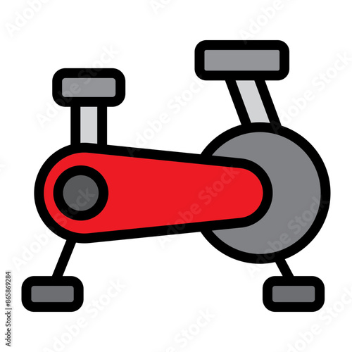 Exercising Bike Vector Filled Icon Design