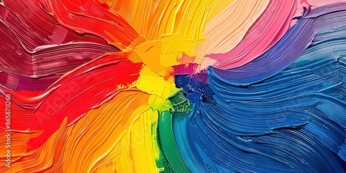 Colorful rainbow paint photo