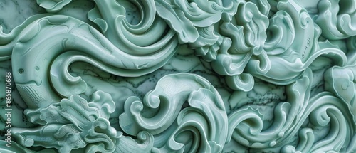  Panoramic close-up, high detail scan of celadon material, Generative AI 