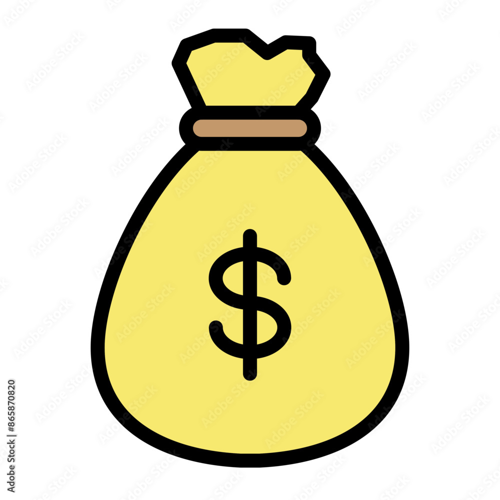 Money Bag Vector Filled Icon Design Money Bag Vector Filled Icon Design