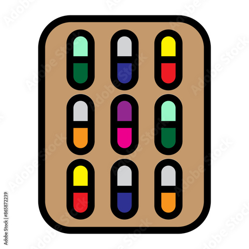 Pills Vector Filled Icon Design