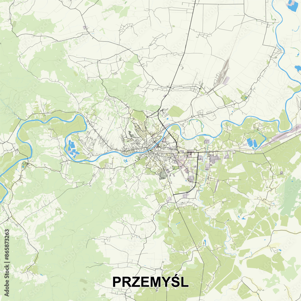 Fototapeta premium Przemyśl, Poland map poster art