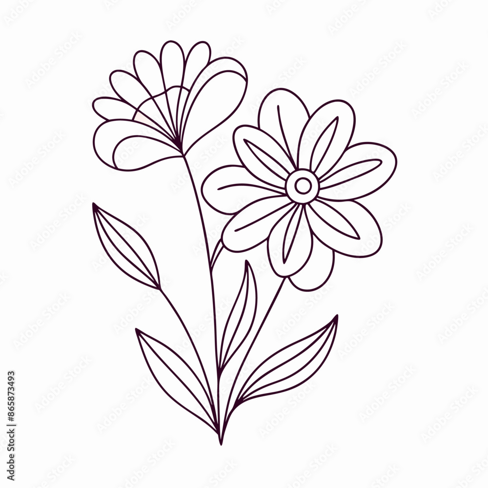 Continuous one line art flower design hand drawn simple flower outline (6) Continuous one line art flower design hand drawn simple flower outline (6)
