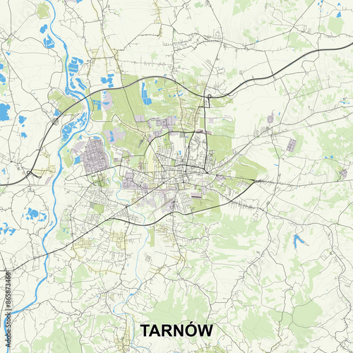 Tarnów, Poland map poster art