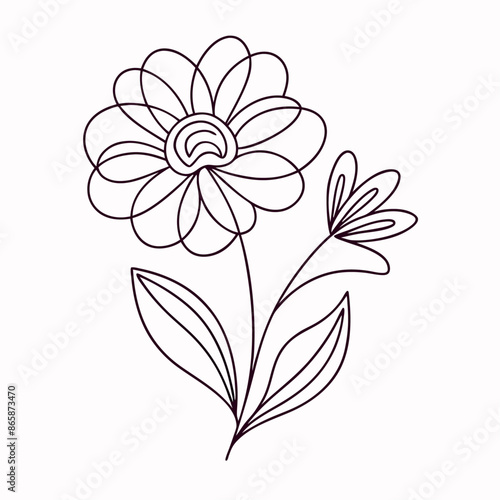 Continuous one line art flower design hand drawn simple flower outline (4)