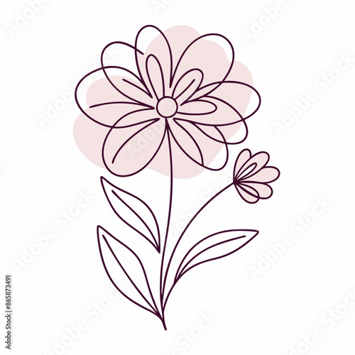 Continuous one line art flower design hand drawn simple flower outline (10)