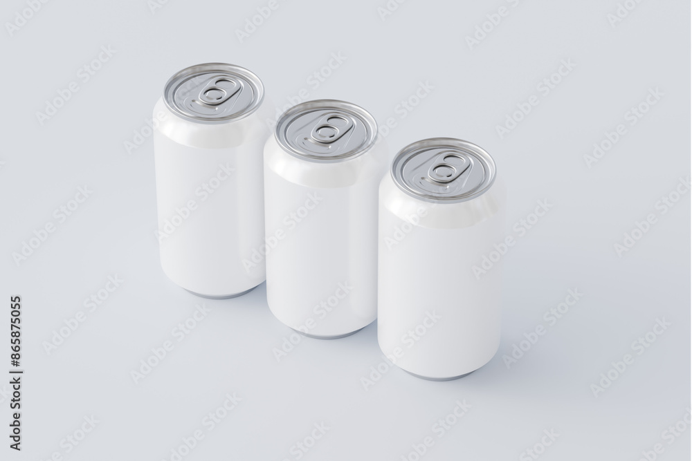 Template of tin can, drink, on white background isolated 3d rendering, cylindrical container for presentation of design and pattern. Mockup blank silver bottle soda or juice Template of tin can, drink, on white background isolated 3d rendering, cylindrical container for presentation of design and pattern. Mockup blank silver bottle soda or juice