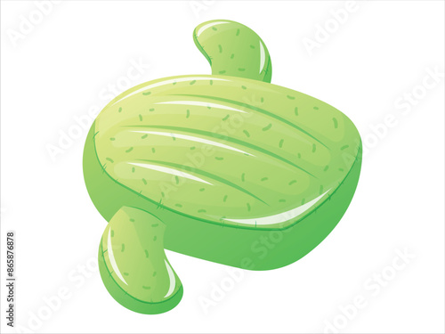 Funny vector isolated cartoon children inflatable swimming mattress in the shape of a cactus.