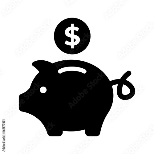 Saving Money Piggy Bank Icon Illustration