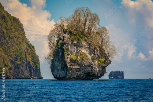 A mid-sea rock of the coast of El Nido, Palawan, Philippines