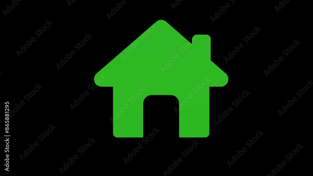 house home green set icon 3d illustration rotation house home green set icon 3d illustration rotation