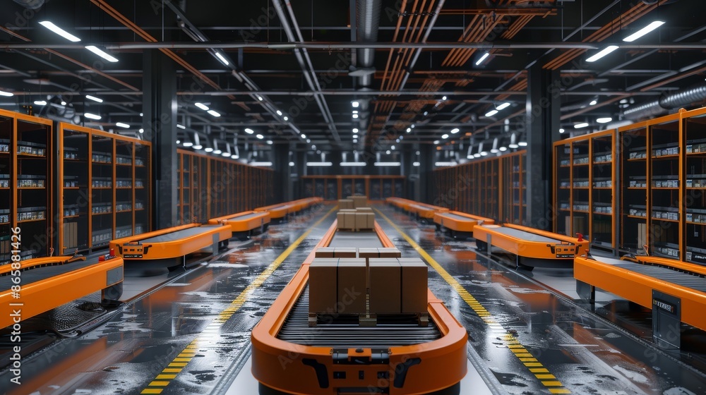 Seamless Automation: High-Tech E-Commerce Fulfillment Center with Robotic Packing System Seamless Automation: High-Tech E-Commerce Fulfillment Center with Robotic Packing System