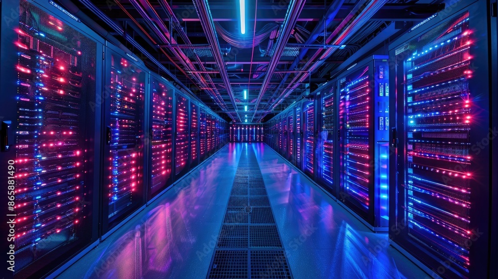 Obraz premium Discover the power and reliability of server stations through captivating visuals